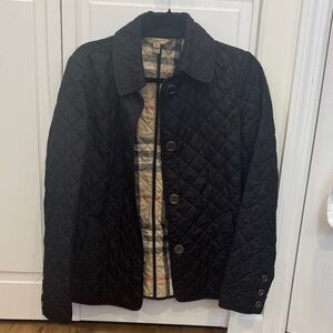 Burberry Black Quilted Utility Jacket with Signature Check Lining
